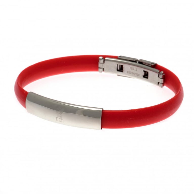 Liverpool FC Red Silicone Club Crest Bracelet with Stainless Steel Clasp
