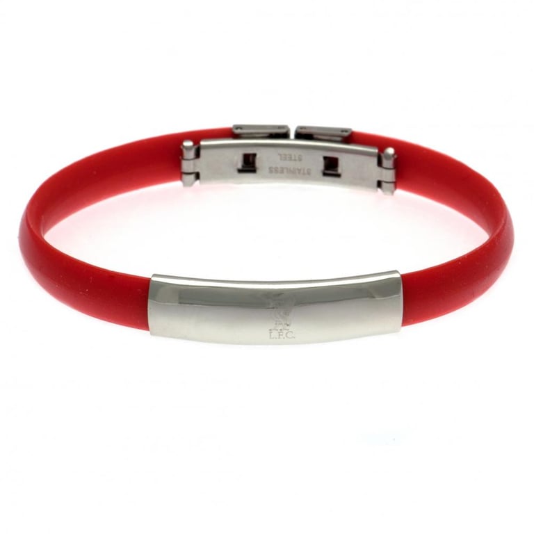 Liverpool FC Red Silicone Club Crest Bracelet with Stainless Steel Clasp