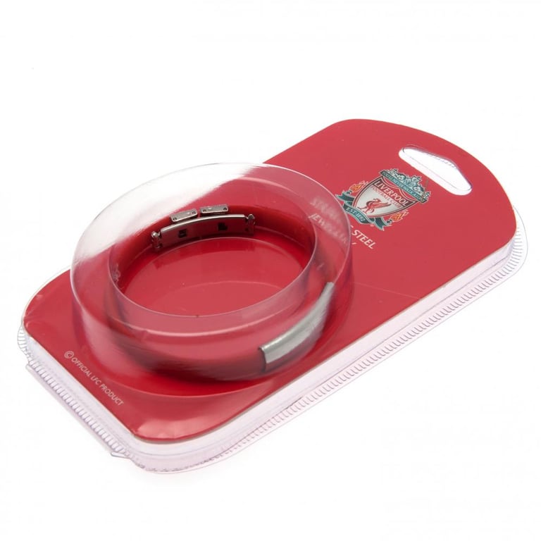 Liverpool FC Red Silicone Club Crest Bracelet with Stainless Steel Clasp