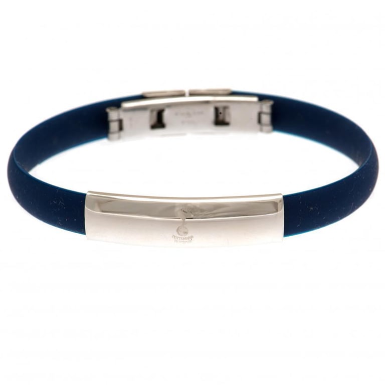 Tottenham Hotspur FC Silicone Club Crest Navy Blue Bracelet with Stainless Steel Clasp