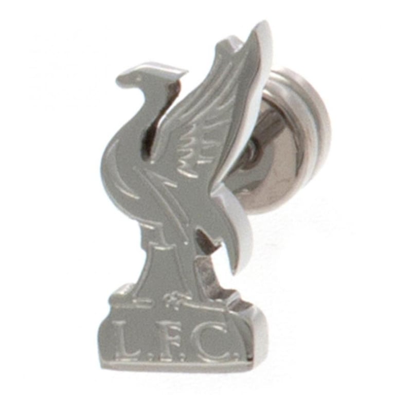Liverpool FC Cut Out Stud Earring with Laser Printed Liverbird Crest - Stainless Steel Screw Back Fixing