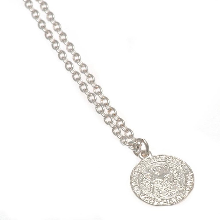 Leicester City FC Silver Plated Crest Pendant Necklace with Lobster Clasp