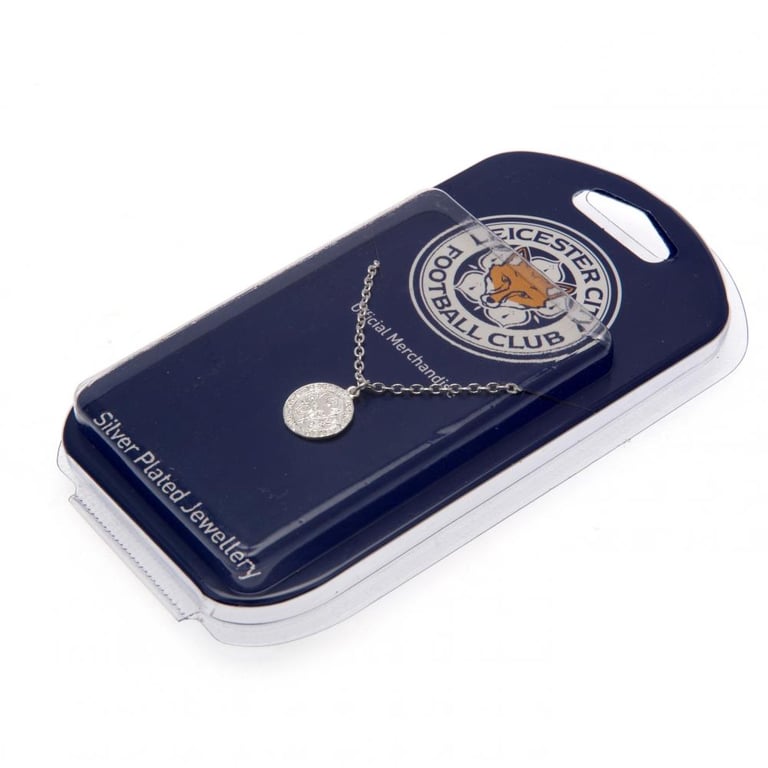 Leicester City FC Silver Plated Crest Pendant Necklace with Lobster Clasp