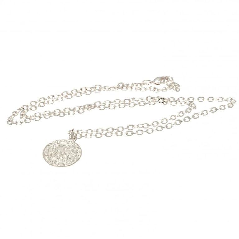 Leicester City FC Silver Plated Crest Pendant Necklace with Lobster Clasp