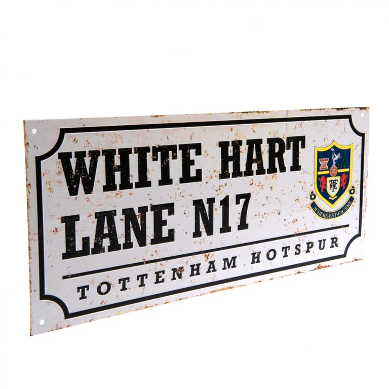 Tottenham Hotspur FC Retro Metal Wall Sign - White Hart Lane N17 Road Sign Decoration