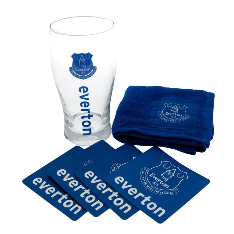 Everton FC Mini Bar Set - Royal Blue Glassware and Club Crest Accents