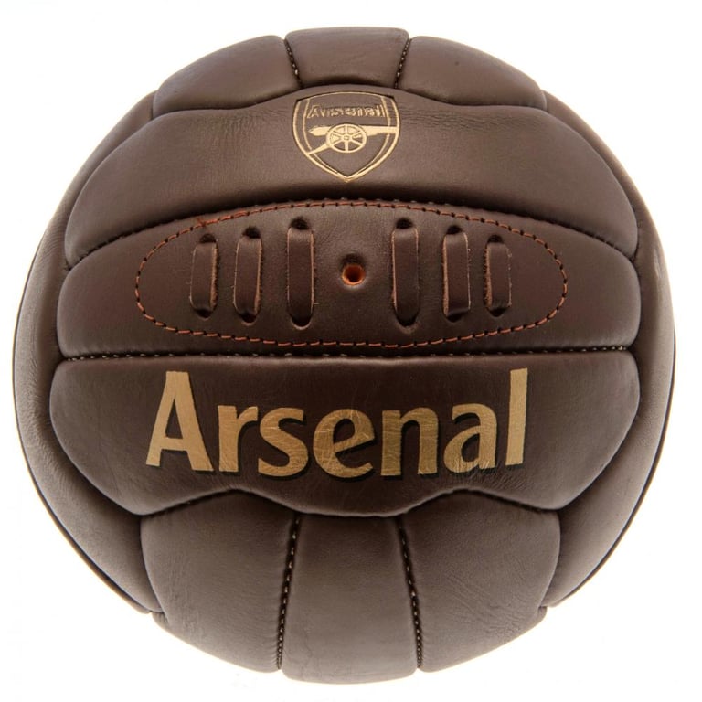 Arsenal FC Genuine Leather Retro Heritage Football - 18 Panel Crest Ball