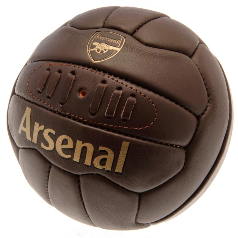 Arsenal FC Genuine Leather Retro Heritage Football - 18 Panel Crest Ball
