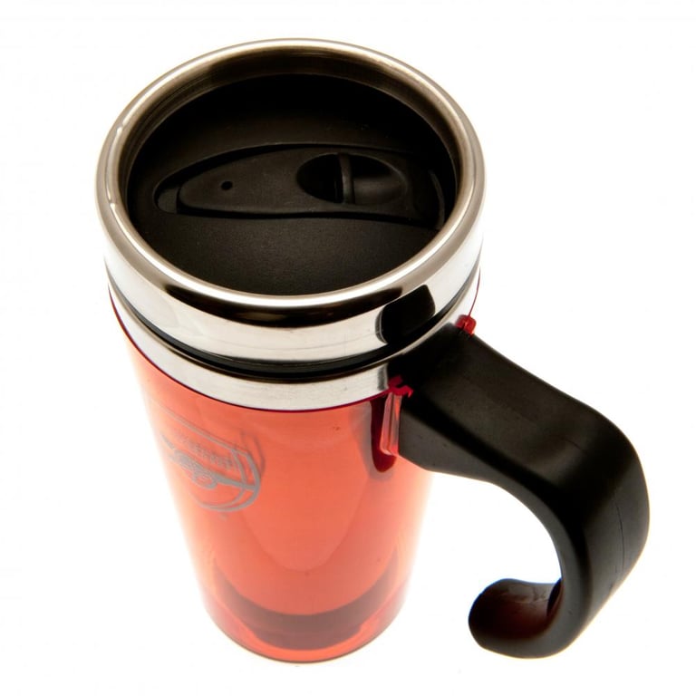 Arsenal FC Stainless Steel Double-Walled Thermal Travel Mug - Ergonomic Handle & Insulated Coffee Cup