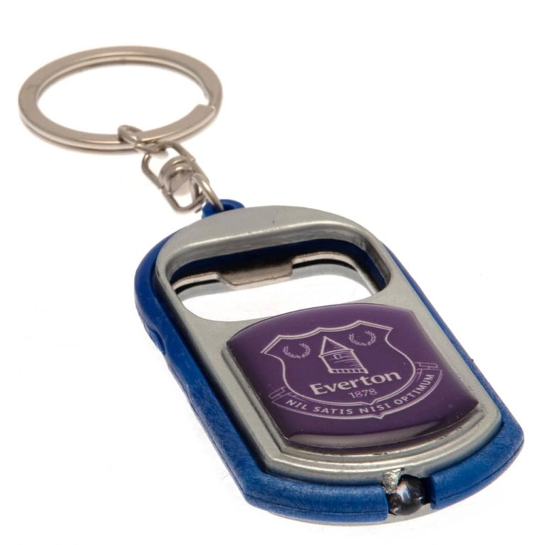 Everton FC Keyring Torch Bottle Opener - Battery Powered Torch and Club Crest Keychain
