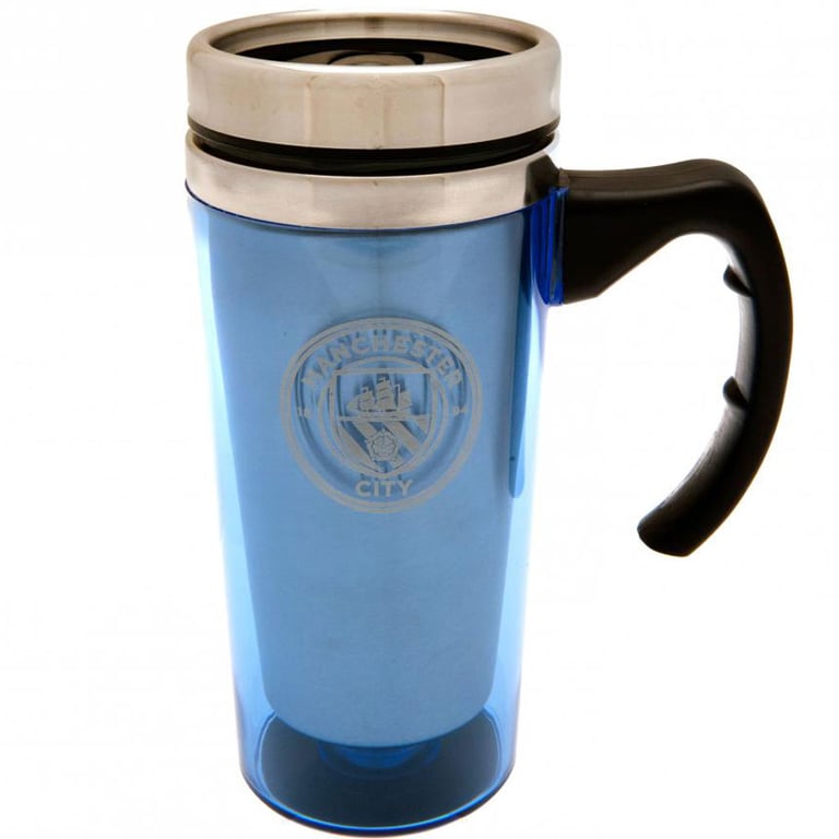 Manchester City FC Stainless Steel Double-Walled Thermal Travel Mug - Sky Blue