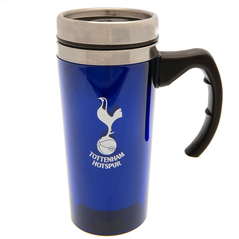 Stainless Steel Spurs Crest Double-Walled Thermal Travel Mug - Ergonomic Handle & Screw Top Lid