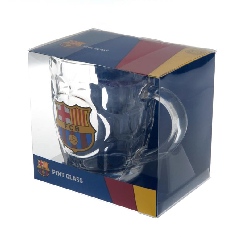 FC Barcelona Dimpled Pint Glass Tankard with Club Crest and FCB Detail