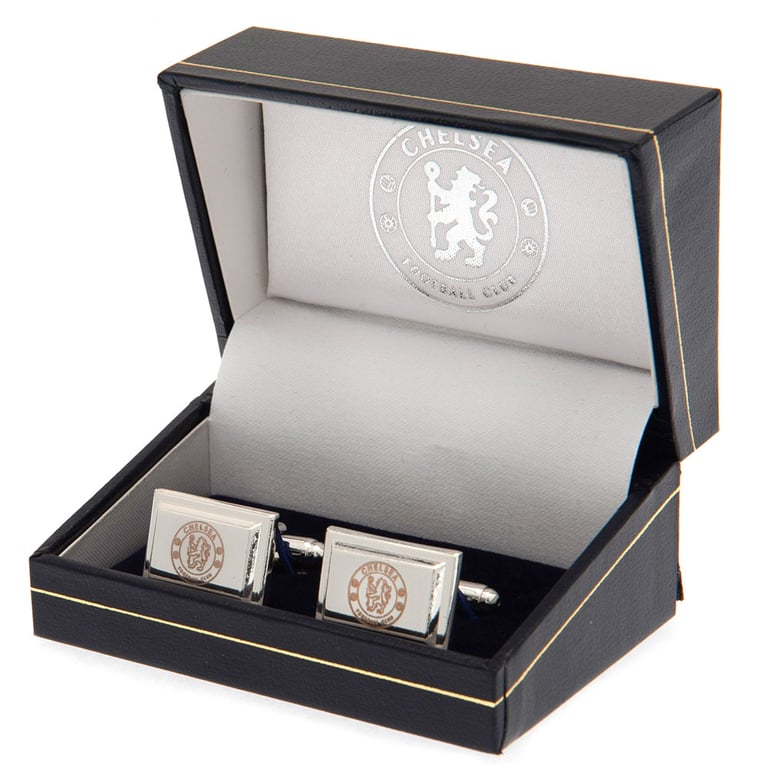 Chelsea FC Silver Plated Engraved Chrome Crest Cufflinks