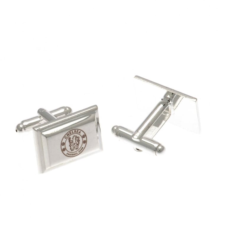 Chelsea FC Silver Plated Engraved Chrome Crest Cufflinks