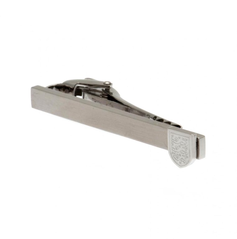 England FA Stainless Steel Tie Slide - Stylish England Crest Pin with Crocodile Clip Back