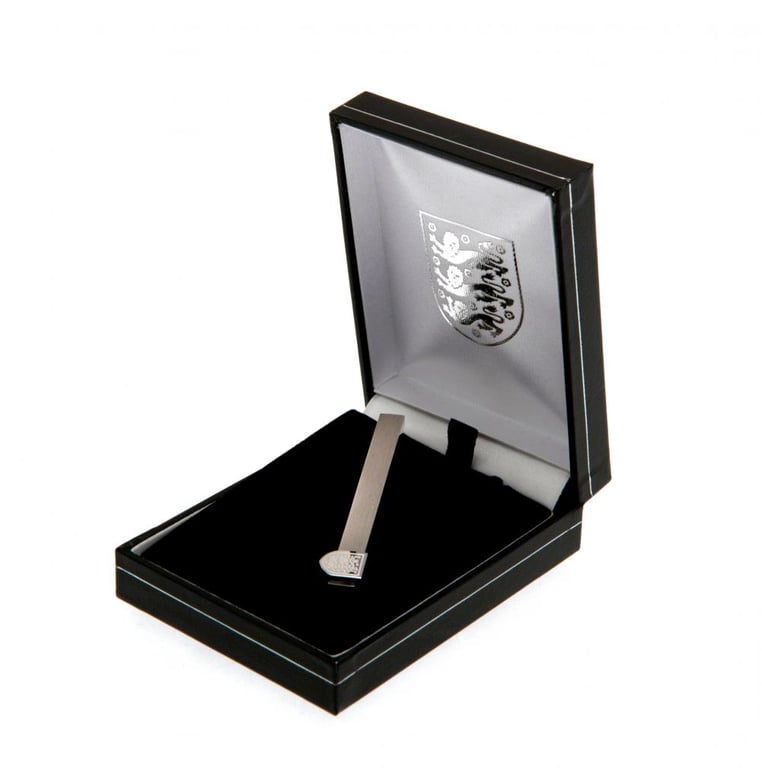 England FA Stainless Steel Tie Slide - Stylish England Crest Pin with Crocodile Clip Back