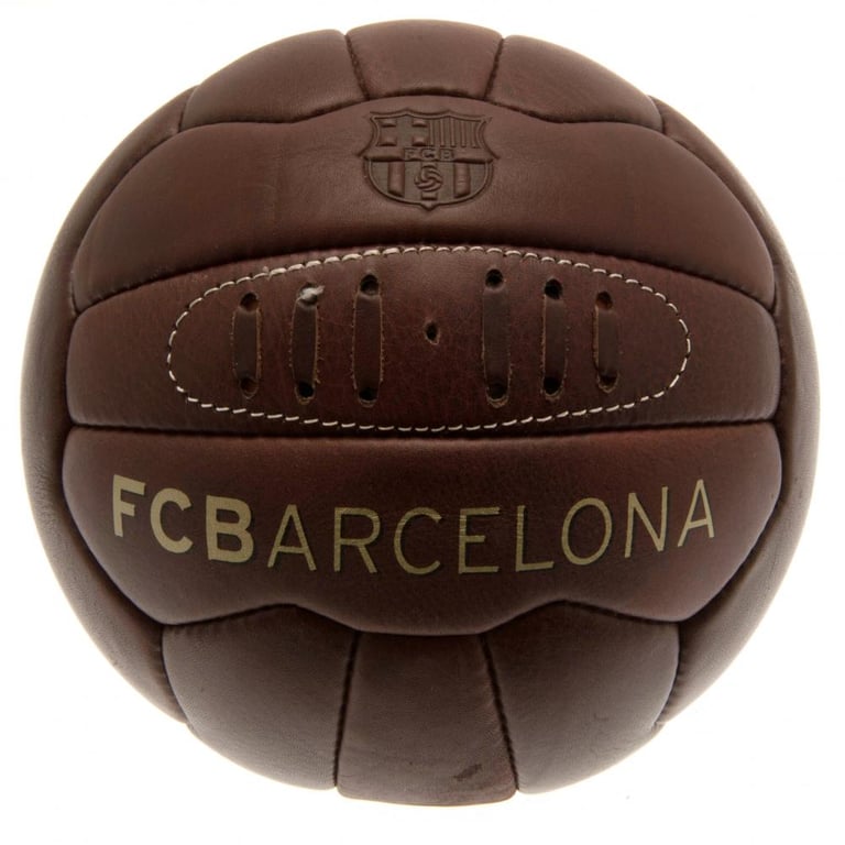 Genuine Leather FC Barcelona Retro Heritage Football - 18 Panel Crest Ball