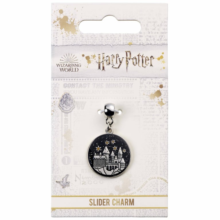 Harry Potter Silver Plated Hogwarts Castle Slider Charm - Magical Jewelry Accessory