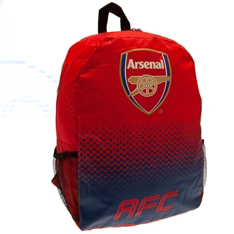 Arsenal FC Club Crest Padded Backpack - Adjustable Straps & Double Zipped Main Compartment