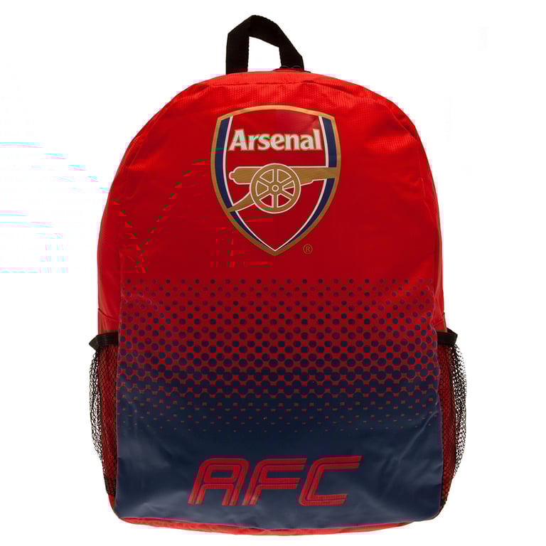 Arsenal FC Club Crest Padded Backpack - Adjustable Straps & Double Zipped Main Compartment