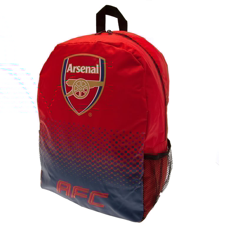 Arsenal FC Club Crest Padded Backpack - Adjustable Straps & Double Zipped Main Compartment