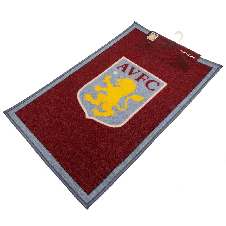 Aston Villa FC Polyamide Non-Slip Bedroom Rug with Central Club Crest