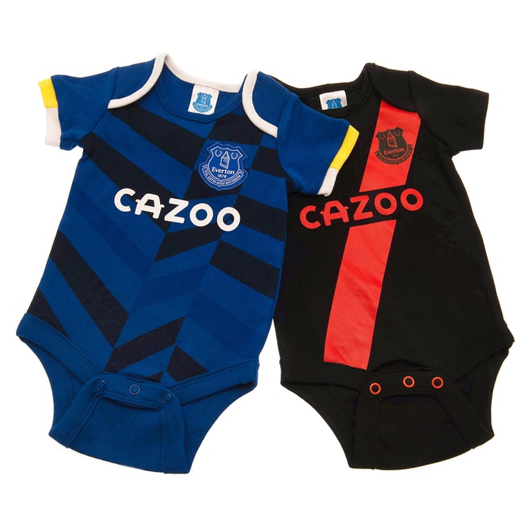 Everton FC 2 Pack Short Sleeve Cotton Bodysuit for 6-9 Months Babies