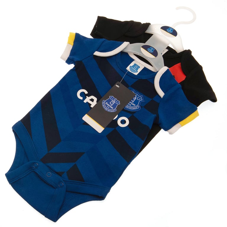 Everton FC 2 Pack Short Sleeve Cotton Bodysuit for 6-9 Months Babies