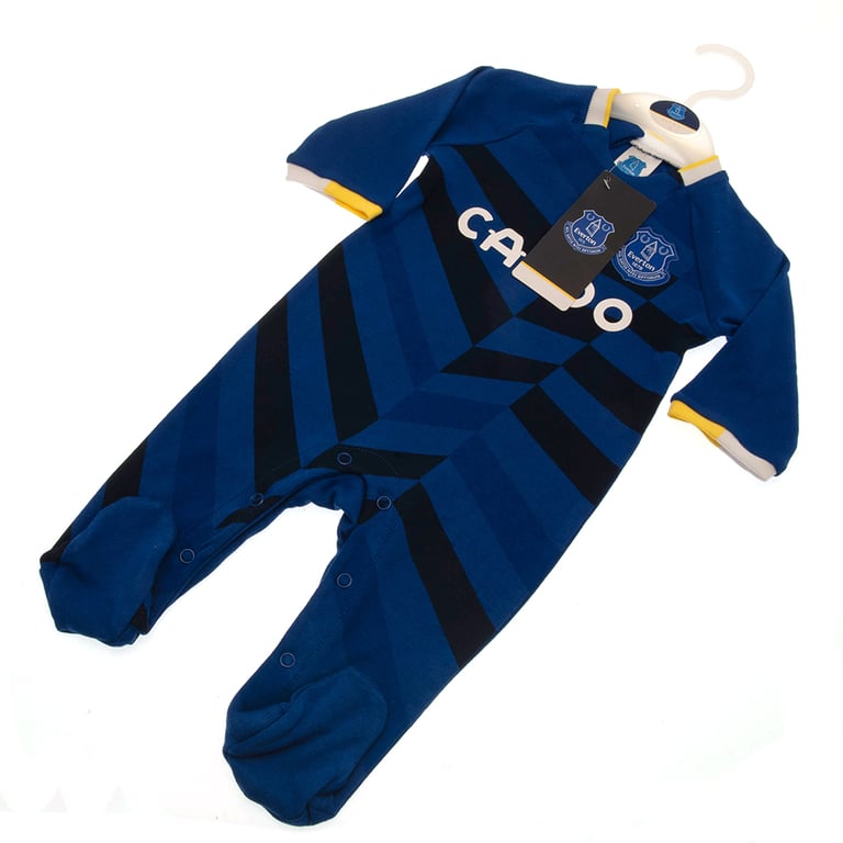 Everton FC Long Sleeved Baby Sleepsuit (9-12 Months) - Soft Cotton Design