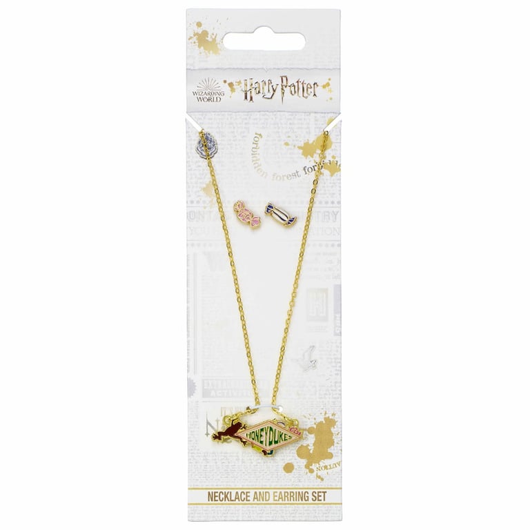 Harry Potter Honeydukes Gold Plated Necklace & Earrings Set