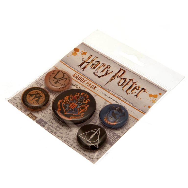 Harry Potter Hogwarts Button Badge Set - Official Wizarding World Accessories