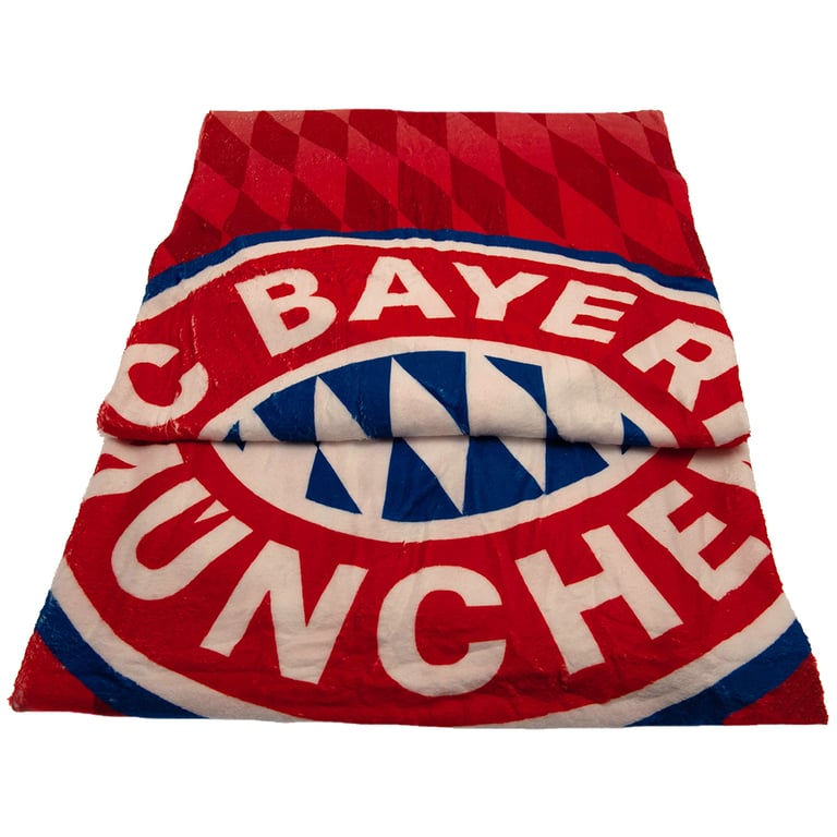 FC Bayern Munich Multitone Red Fleece Crest Blanket - Soft Warm Home Decor