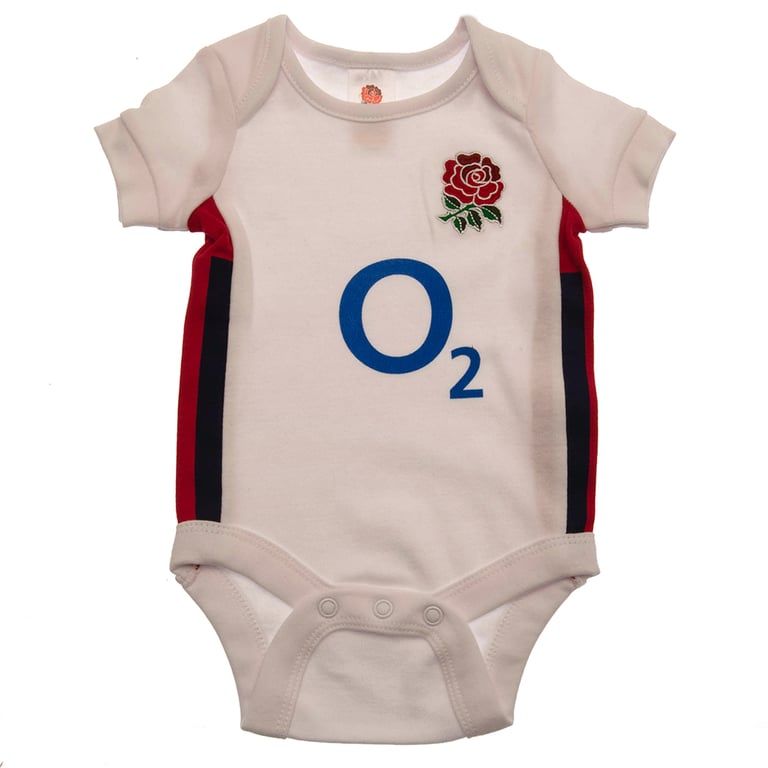 England RFU Home & Away Kit Twin Pack 12-18 Months Embroidered Crest Soft Cotton Bodysuit