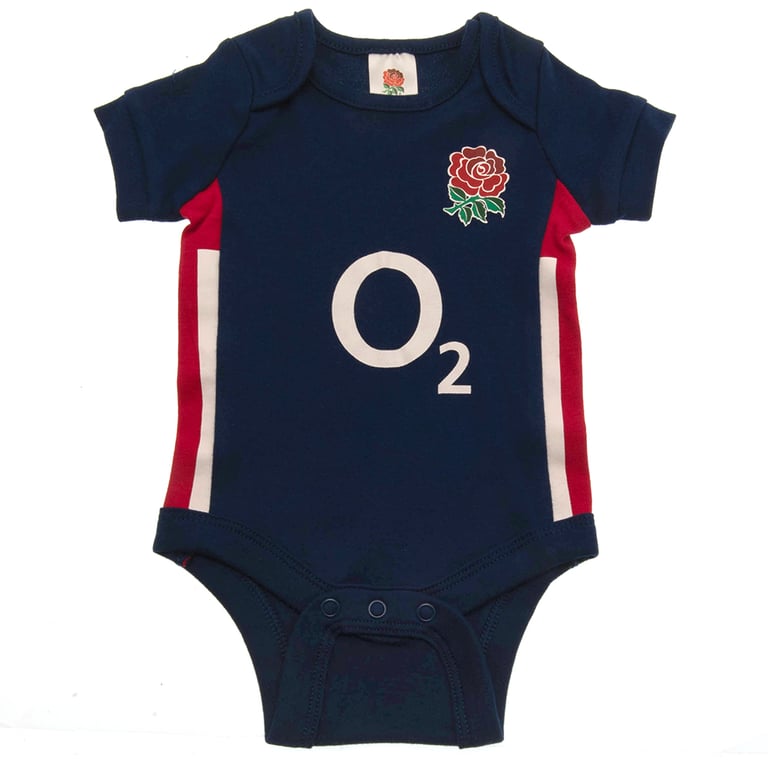 England RFU Home & Away Kit Twin Pack 12-18 Months Embroidered Crest Soft Cotton Bodysuit