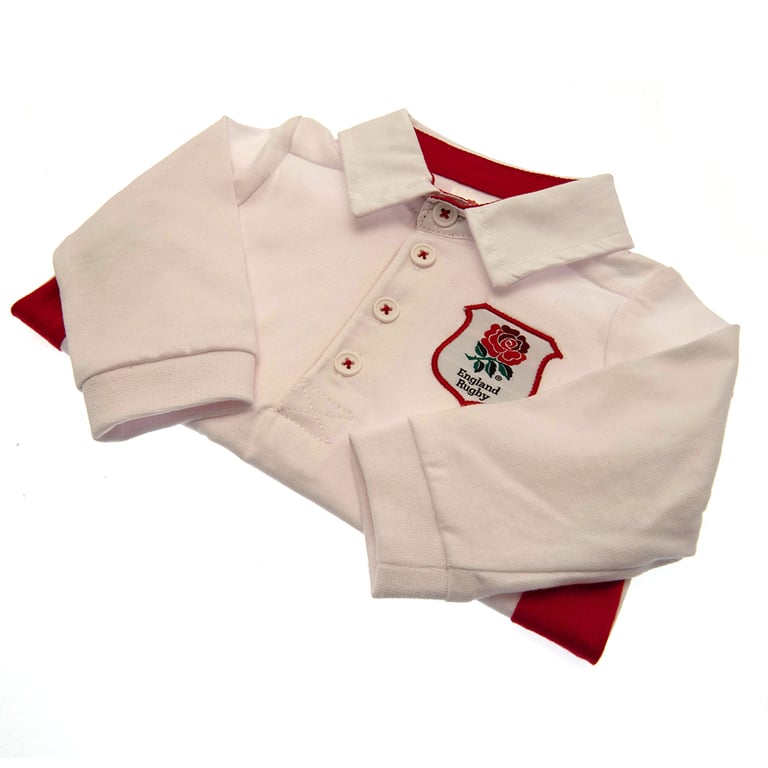 England RFU Rose Design 100 Cotton Rugby Jersey for Kids (6-9 Mths) - Soft & Comfortable Fit