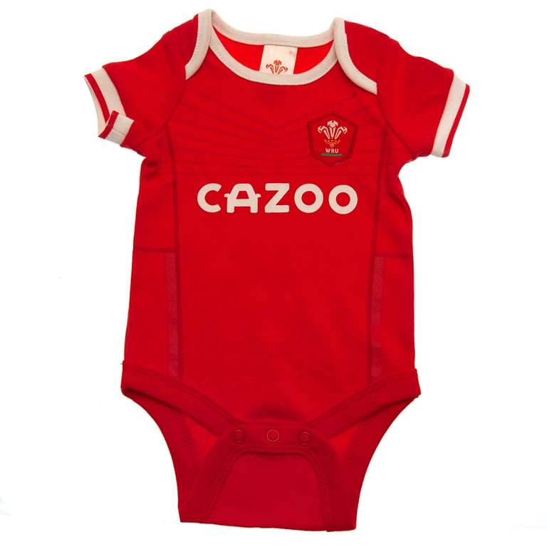 Wales RU 2 Pack Home and Away Kit Twin Pack Bodysuit (3-6 Months) - Soft Cotton