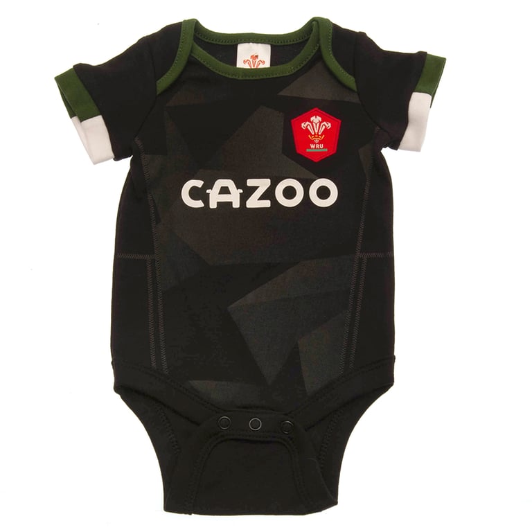 Wales RU 2 Pack Home and Away Kit Twin Pack Bodysuit (3-6 Months) - Soft Cotton