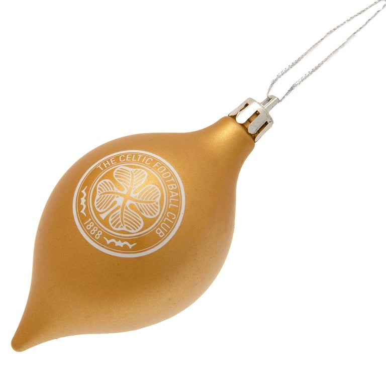 Celtic FC 3pk Vintage Green and Gold Christmas Baubles with Club Crest