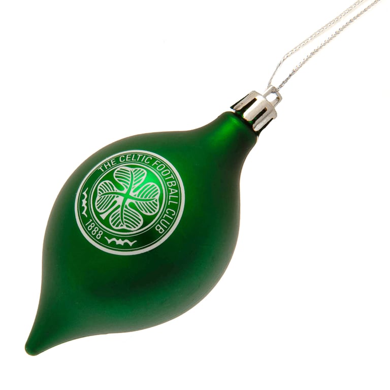 Celtic FC 3pk Vintage Green and Gold Christmas Baubles with Club Crest