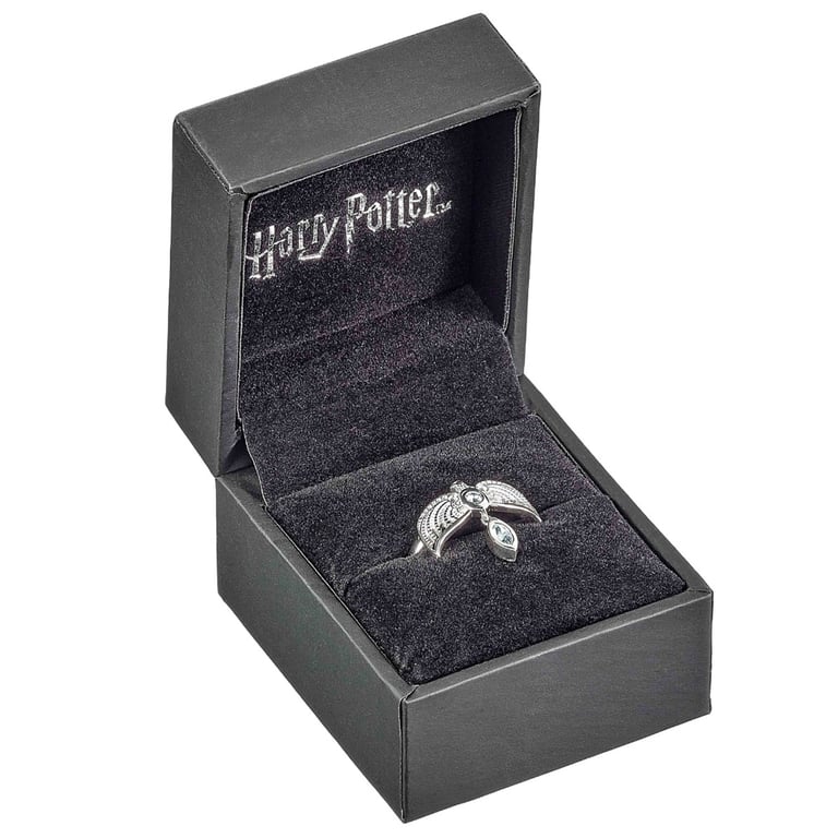 Sterling Silver Harry Potter Diadem Crystal Ring with Moveable Feather Detail