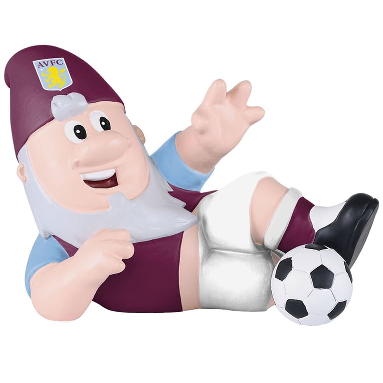 Aston Villa FC Sliding Tackle Resin Garden Gnome - Classic Home Kit Colours Decoration