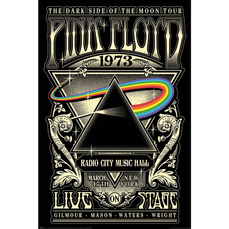 Pink Floyd Dark Side Of The Moon Tour Poster - Rolled High Resolution Artwork on Gloss Paper