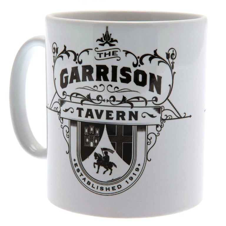 Peaky Blinders Ceramic Mug - Garrison Tavern Sign Design, White Handle