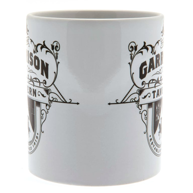 Peaky Blinders Ceramic Mug - Garrison Tavern Sign Design, White Handle