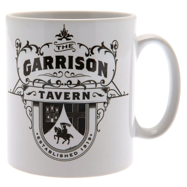 Peaky Blinders Ceramic Mug - Garrison Tavern Sign Design, White Handle