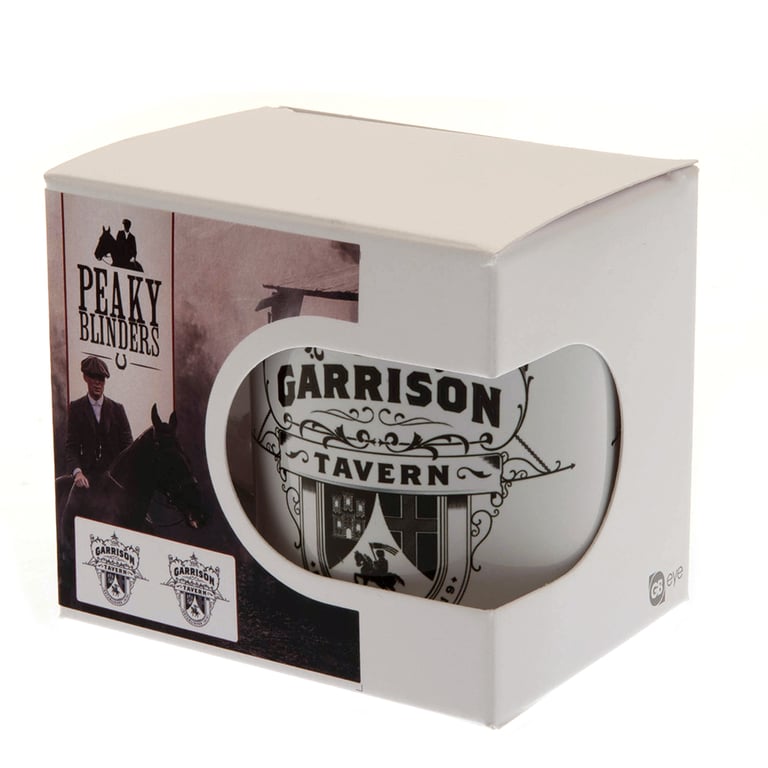 Peaky Blinders Ceramic Mug - Garrison Tavern Sign Design, White Handle