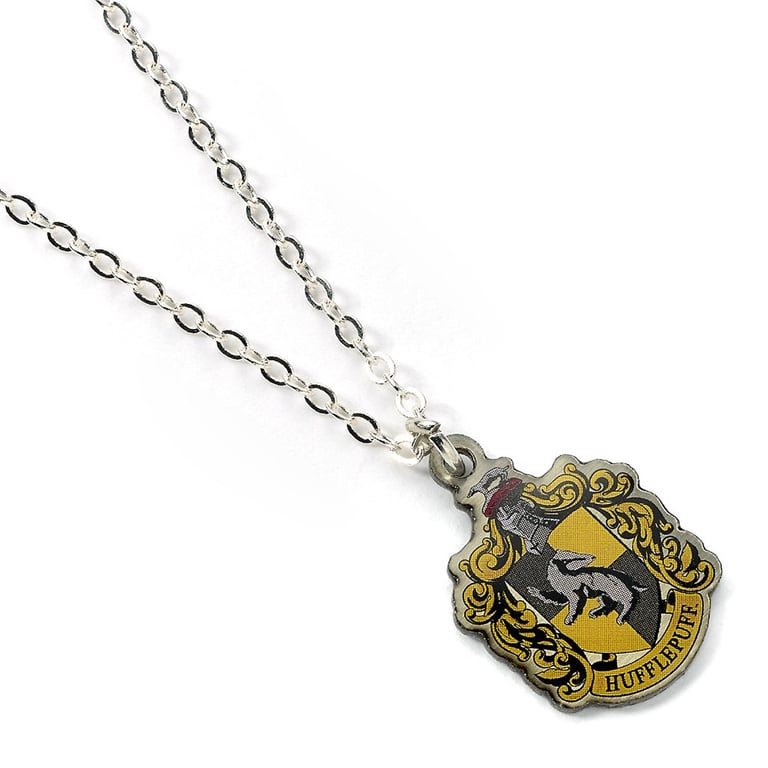 Harry Potter Hufflepuff Silver Plated Necklace with House Crest Charm
