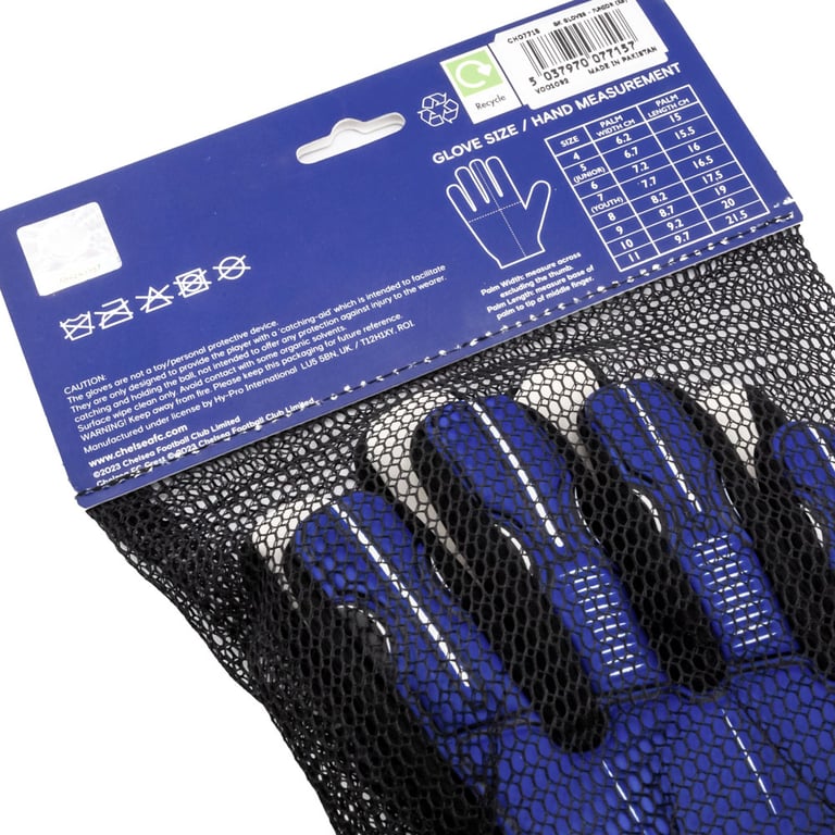 Chelsea FC Delta Goalkeeper Gloves Kids - Blue Design, Latex Foam Palm & Elastic Strap