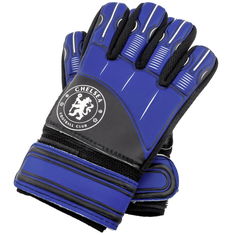 Chelsea FC Delta Goalkeeper Gloves Kids - Blue Design, Latex Foam Palm & Elastic Strap